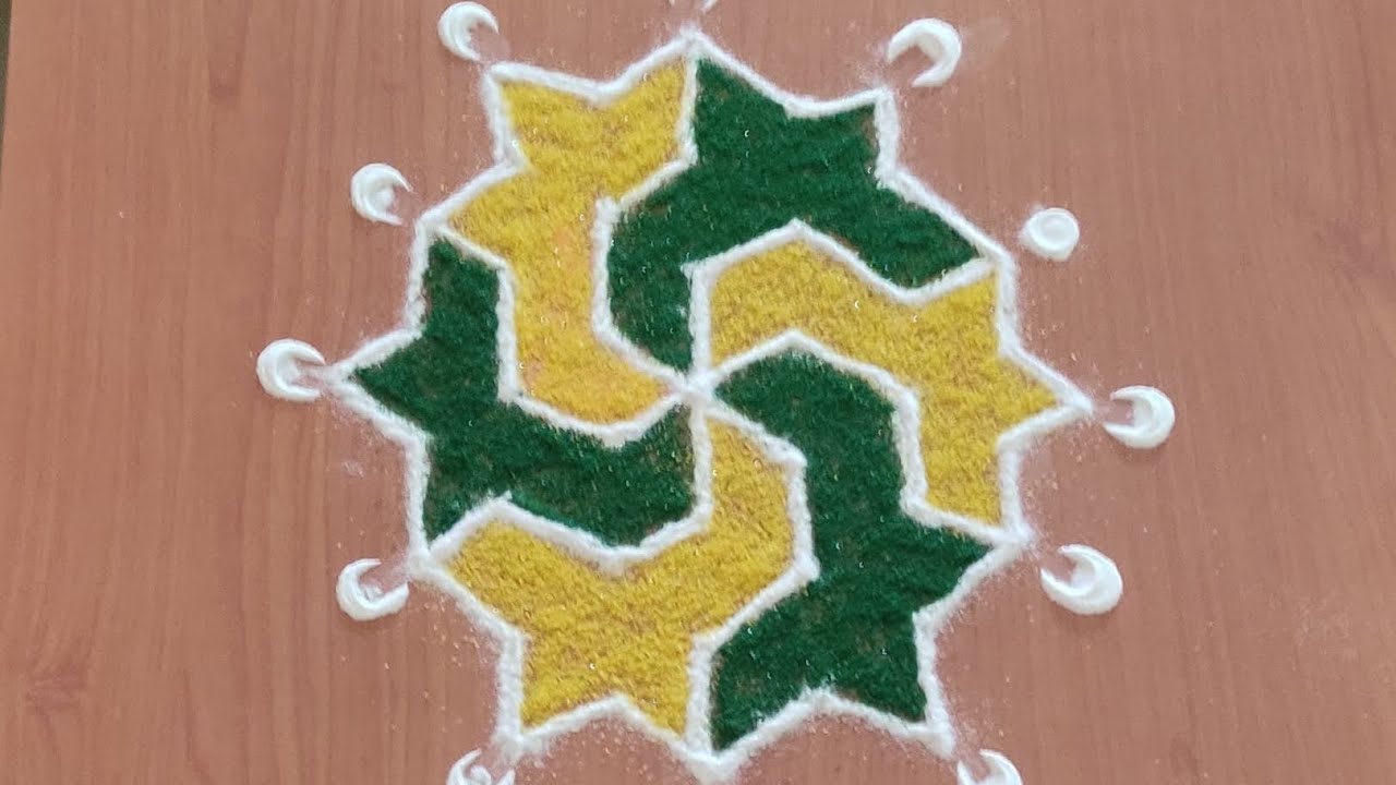 #पटकन काढता येईल अशी सुंदर रांगोळी#                  ठिपक्यांचीरांगोळी #dotsrangoli #daily rangoli ✨