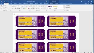 How to create tickets in Word screenshot 2