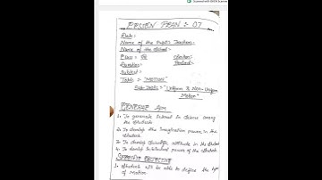 B.Ed Physical Science Lesson Plan 7 |lesson plan science topic Motion #lessonplanforbed #lessonplan
