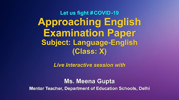 Live Interaction on PMeVIDYA : Approaching English Examination Paper