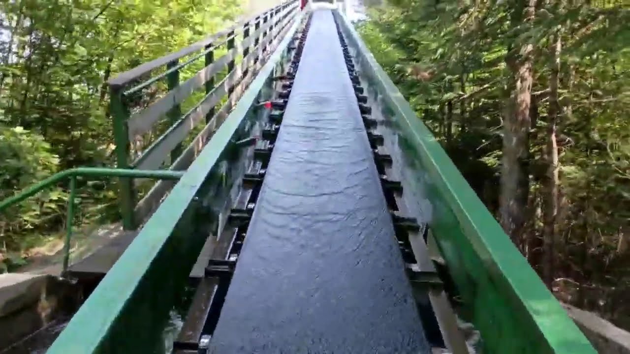 A ride through the Log Flume at Santa's Village
