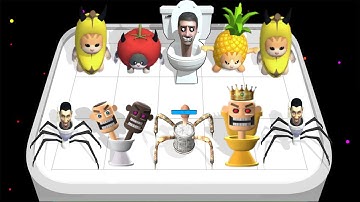 Merge Alphabet Banana Cat vs Merge Toilet Skibidi Run Max Level Gameplay