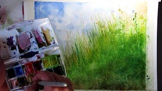 grass watercolor painting paper