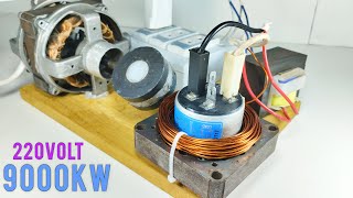 How To Make Free Electricity Generator 220V With Fan Coil Magnet