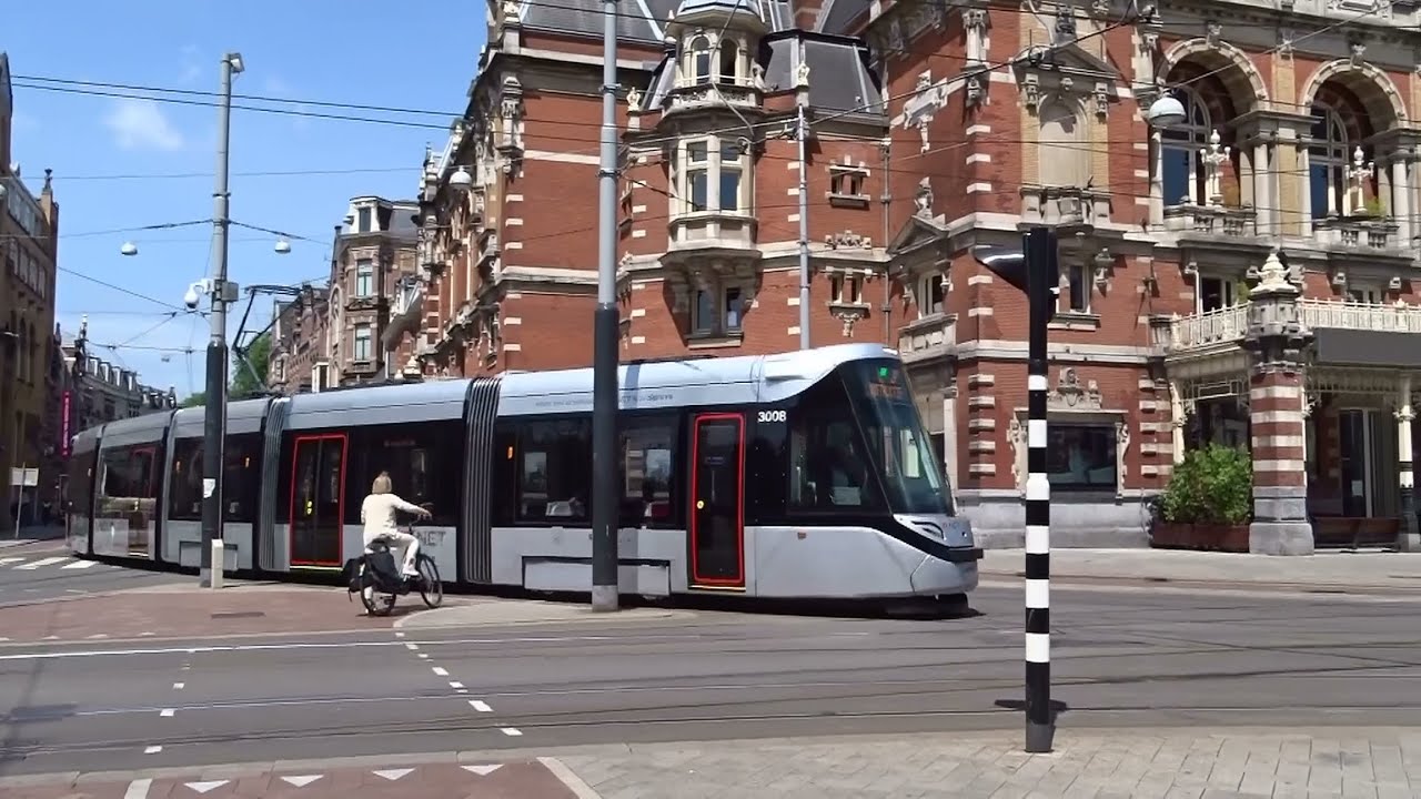 15G Tram Van Het GVB Met Grootwagennummer 3008 Op Het Leidseplein En De 
