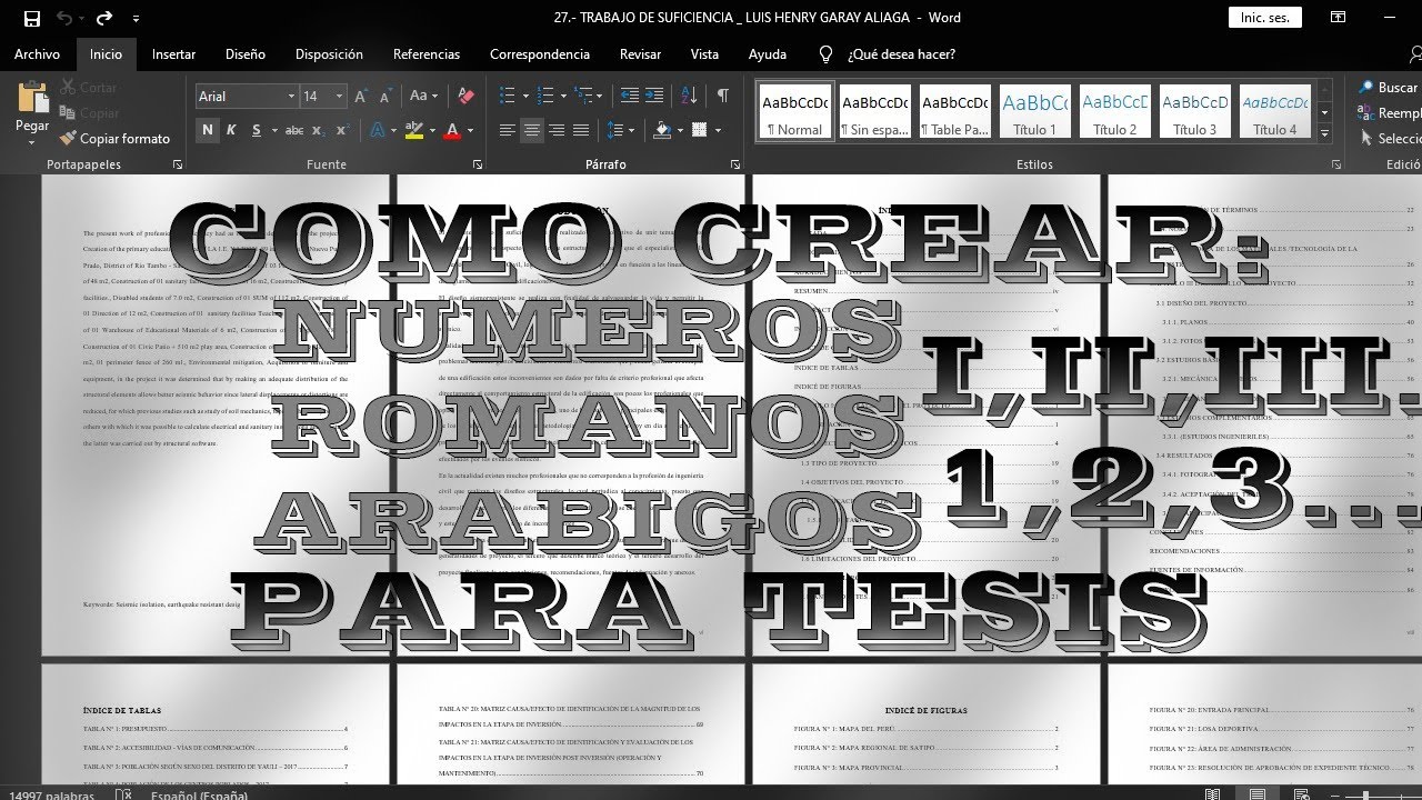 Como poner números romanos y arábigos en Word - YouTube