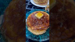 Fluffy Buttermilk pancakes with brown butter maple syrup