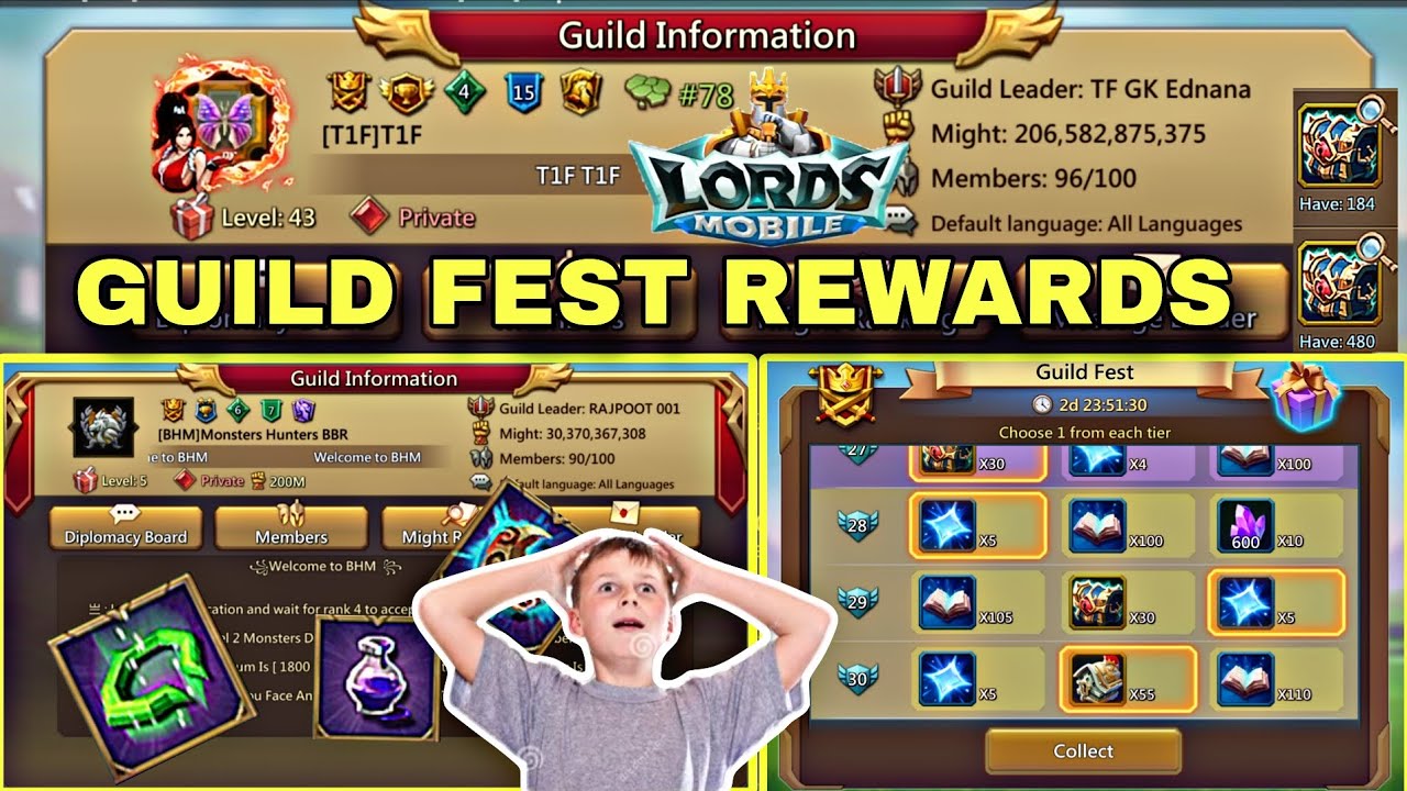 Lords Mobile - GUILD FEST REWARDS WORLD TOP 100 GUILD REWARDS 🔥