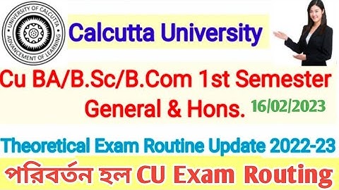 1ST SEMESTER EXAM DATE 2023 || CALCUTTA UNIVERSITY 1ST SEMESTER EXAM DATE | CU 1ST SEM EXAM DATE