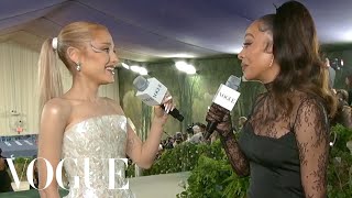 Ariana Grande's 'Wicked' Mother of Pearl Met Gala Dress | Met Gala 2024 | Vogue