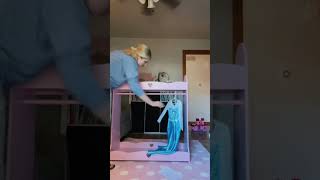 COSVALVE Kids Armoire Dress-Up Storage w/Mirror Pink