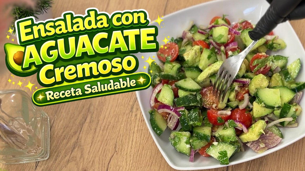 Ensalada con Aguacate y Pepino ¡Lista en 2 Minutos! #recetavegana #ensalada