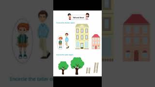 Tall vs Short Printable Worksheets #kidslearningera #shorts #tall&short