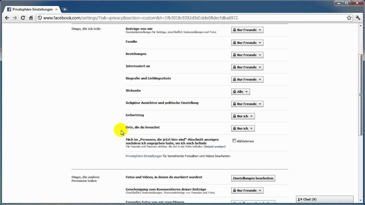Facebook - Places/Orte Dienst richtig konfigurieren oder abschalten