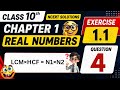 Class 10 Maths Ex 1.1 Q-4 | NCERT Solutions | LCM HCF Tricks🔥 | Real Numbers