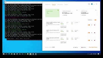 GPU mining RTX2060 Super OC 8gb and GTX1070 using Nicehash Phoenix Miner DaggerHashimoto Algorith
