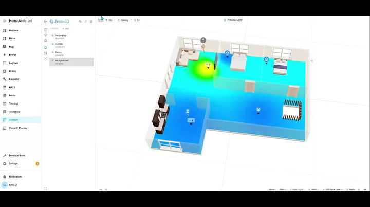 Home Assistant WiFi Heatmap - Visualizing Signal Strength with Zircon3D add-on