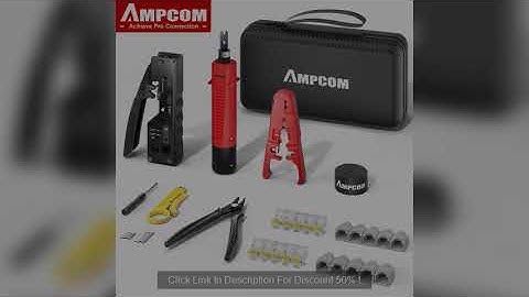 AMPCOM RJ45 Pass Through Crimping Tool Network Tool Kit for Cat5e Cat6 Cat7 9 in 1 Portable Ethernet