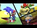 Pacman Mario and Sonic vs Bowser and Eggman