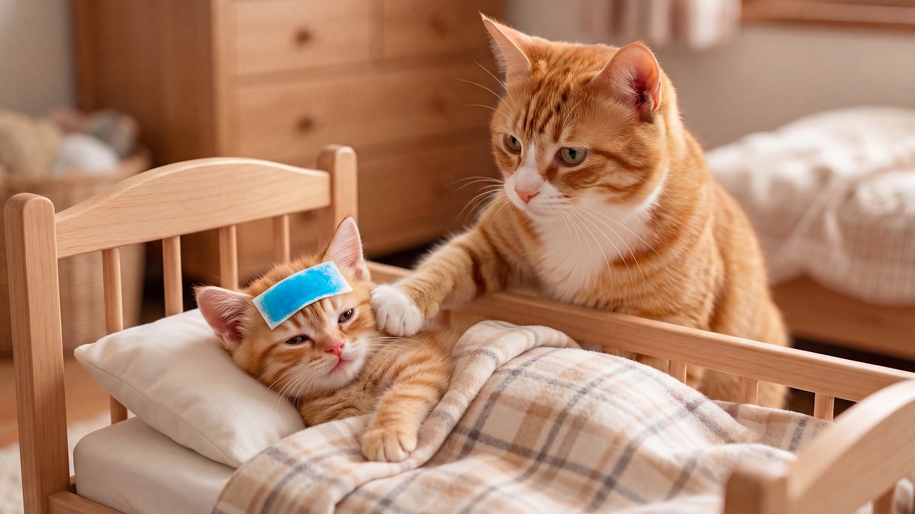 Kitten Brothers Eat Too Much Ice Cream… Mama Cat Takes Them to the Doctor | Warm Healing Story 🐾💛