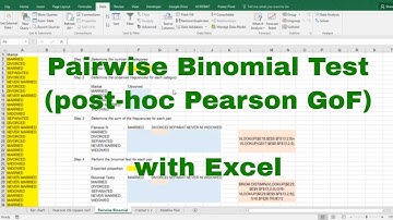 Excel - Pearson chi square goodness-of-fit post hoc pairwise binomial with Bonferroni adjustment