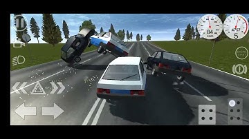 Simple car crash physics simulator cop race and crash 47