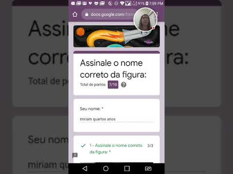 GOOGLE SALA DE AULA- PROF. O aluno recebe/devolve formulário de múltipla escolha com pontuação -pt 2