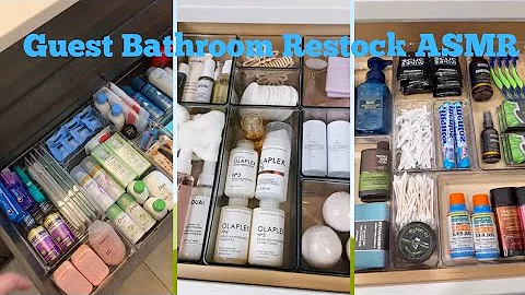 Guest Bathroom Restock ASMR ✨🌼/ Organizing ASMR/ Satisfying video/ TikTok compilations.