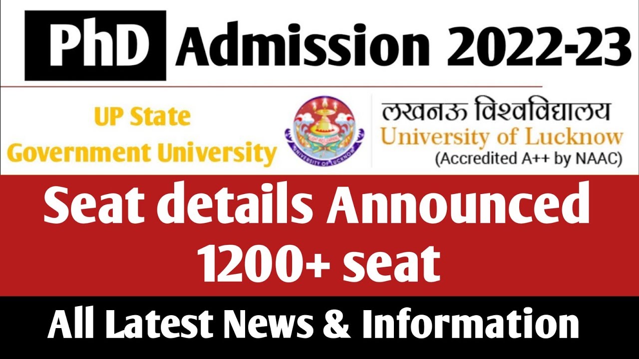 lucknow university phd admission 2021 22