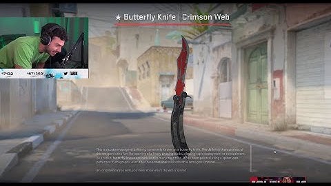 tarik unboxed Butterfly Knife | "Crimson Web" in CS2