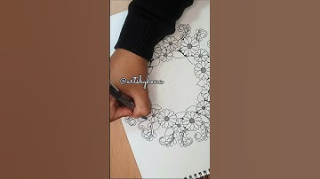 🌿🌺🌺Flower🌺🌺🌿#artsbyhena #shorts #zentangle #zendoodles #zendala #doodleart #zentanglepatterns