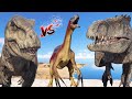 (🦖Jurassic World Evolution 2🦕)Dominion T-Rex vs Therizinosaurus,Giganotosaurus Dinosaurs Fight