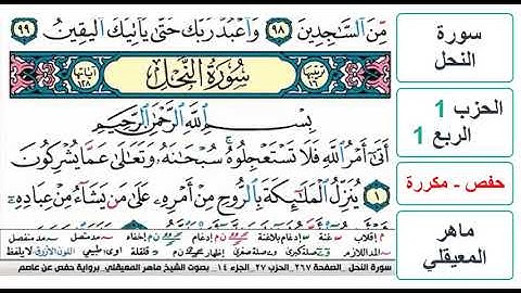 سورة النحل - الحزب 1 - الربع 1 - حفص - ماهر المعيقلي - مكررة