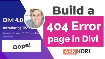 Build a 404 Page in Divi - Step by Step