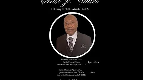 In loving memory of Ernst J. Cadet....