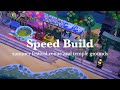 あつ森｜夏祭りの屋台が並ぶ参道と神社の境内｜砂浜島クリ｜Speed Build