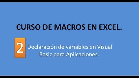 Declarar variables en macros de Excel