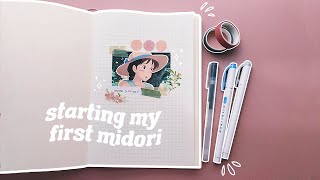 start a midori journal with me ☁️ // first page and pen tests