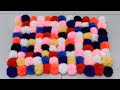 How to make a Pom Pom rug || diy rug ideas || how to make a wool rug 🌈