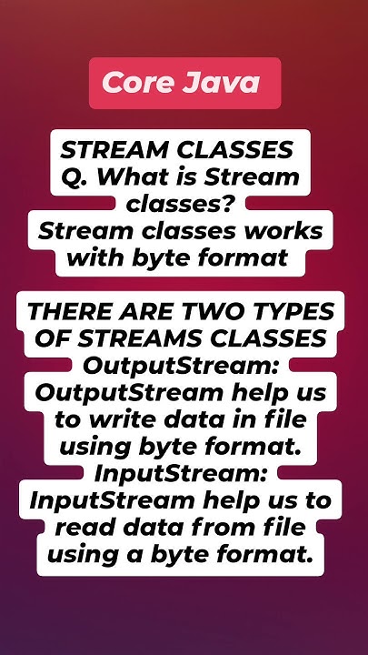 "Understanding Stream Classes in Java: Work with Byte Format for File ...