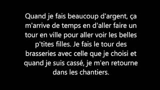 Video thumbnail of "Paul Daraîche & Richard Desjardins | Le Lumberjack | Paroles"