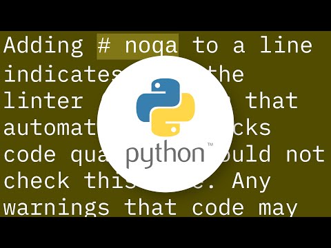 What does '# noqa' mean in Python comments?