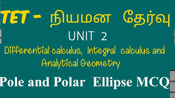 pole and polar Ellipse MCQ-unit 2-calculus and Analytical Geometry-tet selection exam-ugtrb maths