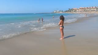 Tenerife today. Walk on the beach. Spain Travel Video Blog 4K