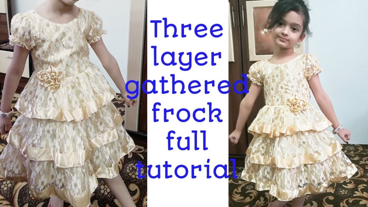 3 Layer Baby Frock Cutting and Stitching 3 Layer Baby Frock  Designer  Sewing by Jyoti