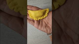 DIY Miniature Clay Gujiya 🥟✨ Clay Art with Raksha #shorts #ytshorts #explore #trending