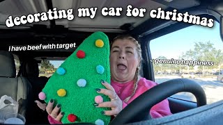 DECORATING MY CAR FOR CHRISTMAS *target haul, preparing for a roadtrip & more* vlogmas day 19