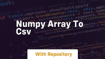 numpy array to csv