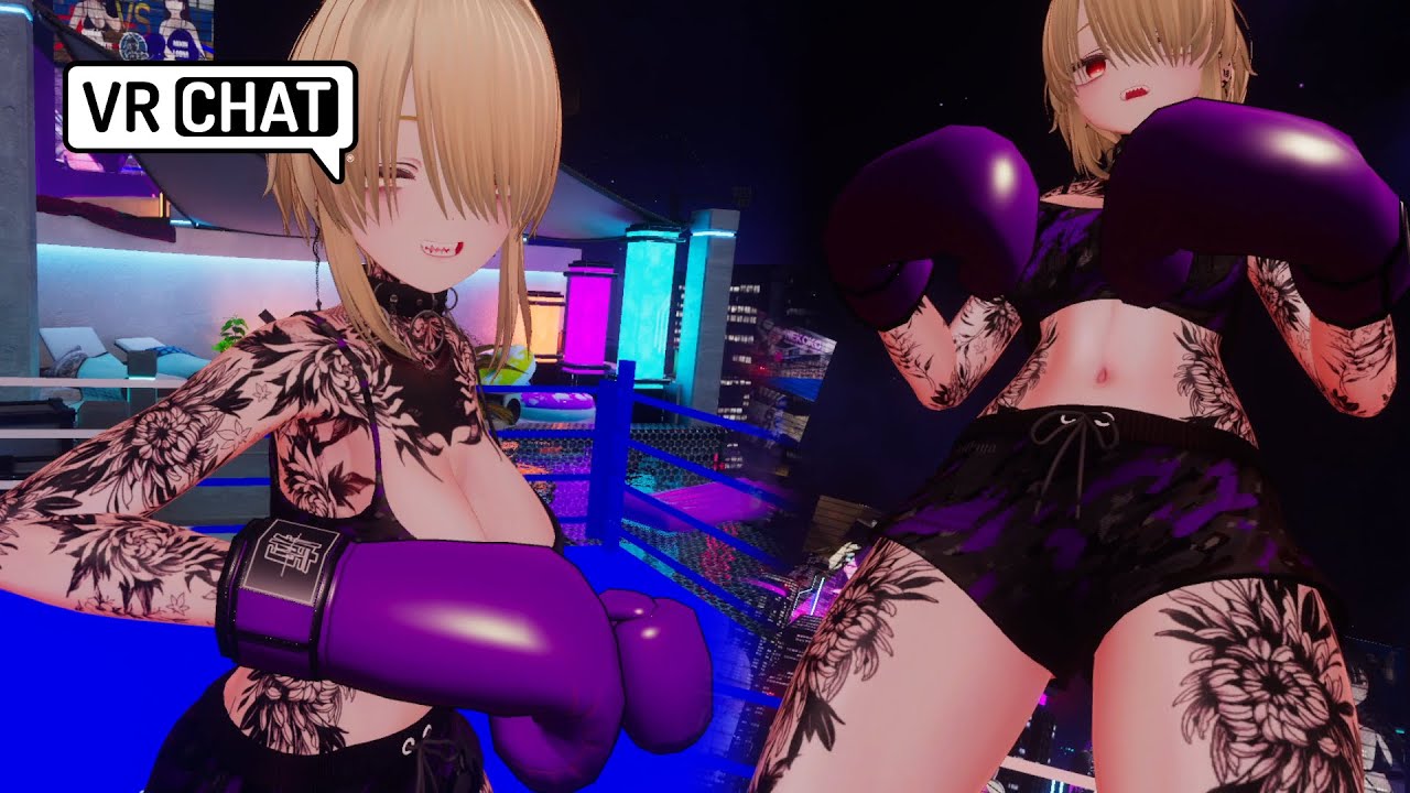 Tattooist lady's secret night workout VRchat POV BOXING [VOICE]