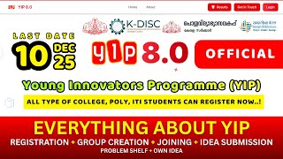 YIP 8.0 Student Registration Process Tutorial | Young Innovators Programme | K-DISC | Govt of Kerala